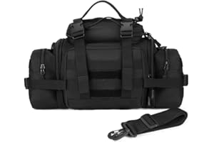 Huntvp Tattico Marsupio Grande Uomo Multifunzione Borsa a Tracolla Militare Molle per Sport Lavoro Outdoor Campeggio Escursione Ciclismo Trekking, Nero
