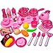 Produktbild Kochgeschirr Spielzeug, CT-Tribe 33 Stücke Geschirr Spielzeug Küche Spielzeug Kinder mit Essen Spielzeug Lebensmittel Kinderküche - Rosa