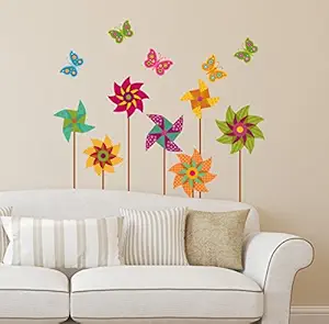 Amazon Brand - Solimo Wall Sticker for Bedroom (Pinwheel, Ideal Size on Wall: 87 cm x 89 cm)