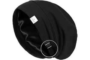 YANIBEST Silk Satin Bonnet Hair Wrap for Sleeping - Adjustable Stay on Silk Lined Slouchy Beanie Hat for Curly Hair and Braids