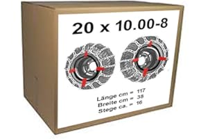 VSK 20x10.00-8 Snow Chains + Tensioner for Lawn Tractor Ride-on Mower 20 x 10.00-8 and 20x10.00-10 20x10.00-8