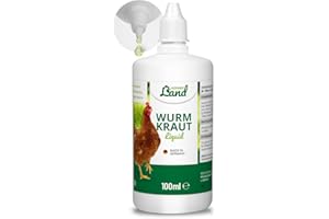 HÜHNER Land Vermifuge liquide 110 ml pour poules et volailles - Recette naturelle - Vermifuge secondaire - Sans anthelminthique
