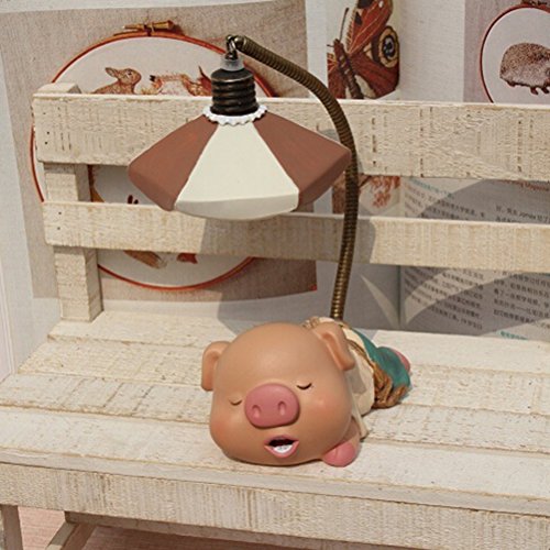PIXNOR LED Tischlampe Batterie Nachtlichter LED Lieblingsbuch Schreibtischlampe (grinsenden Schwein) - 4
