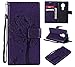 Produktbild Everainy Motorola Moto E5 Hülle Silikon PU Leder Flip Gummi Schutzhülle Katze Baum Muster Kartenfach Magnet für Motorola Moto G6 Play Brieftasche innen TPU Handyhülle Hüllen (Lila)