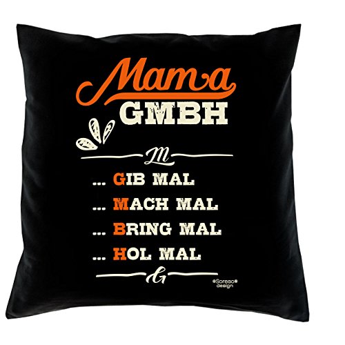 Muttertag, Muttertagsgeschenk Mama GmbH Geschenkidee für die Mutter Farbe schwarz, inkl. Füllung, Größe 40X40 cm
