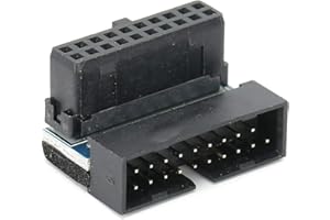 ASHATA USB 3.0 19-pin męski na żeński adapter przedłużający, płyta główna PH19-A gniazdo USB3.0 pod kątem 90 stopni Konwerter gniazda USB, do płyty głównej płyty głównej