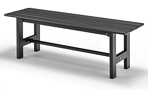 KOMFOTTEU Banco de Jardín de 2 Plazas, Banco de Metal con Carga de 300 kg, Banco de Parque Resistente a la Intemperie, Banco para Jardín, Patio, Balcón, 120 x 36 x 40,5 cm (Negro)