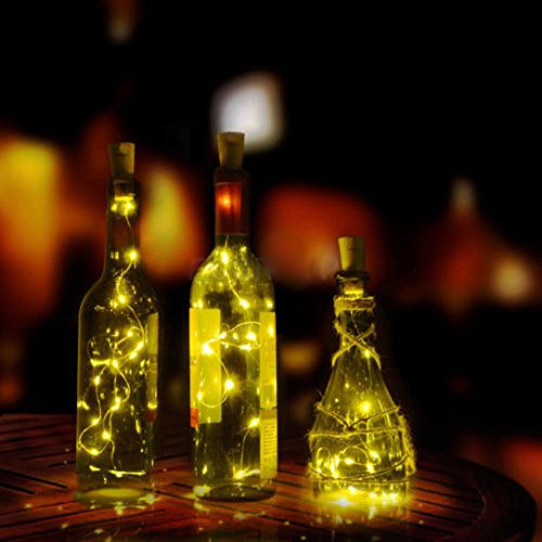 Preisvergleich Produktbild Lichterkette Außen, HUIHUI Wasserdicht 4pcs LEDs Kupferdraht Lichterkette batteriebetrieben für Party, Garten, Weihnachten, Halloween, Hochzeit, Indoor & Outdoor Decor (Warmweiß,One size)