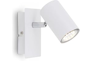 BRILONER - Lampada a parete, faretto orientabile, faretto da muro, GU10, max. 40 watt, applique, lampada da parete, plafoniera, 40W, 120x80x123 mm (LxLxA), metallo, bianco