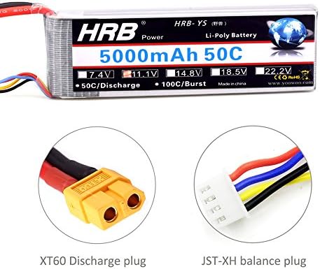 Ailikeoprte 11.1v Lipo Battery 5000mAh 50-100C 3S with XT60 Plug for RC Racing Car Truck Boat Drone Airplane Helicopter RC Traxxas Slash