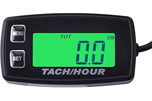 FOUNDOWN Motorstundenzähler, induktiver Tachometer, Hintergrundbeleuchtung, digital, zurücksetzbar, Tacho-Stunden-Meter für 2/4-Takt-Motoren Motorrad, Segelflugzeug, ATV, Traktoren 35R