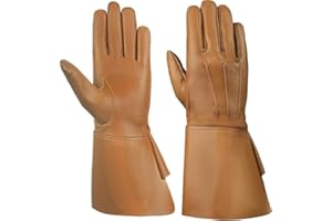 DASKZ LEATHERS Men's Long Cuff Gauntlets Gloves Piper Drummer Band Gloves