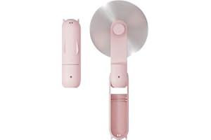 NORHOM Hand Held Fan, Portable USB Rechargeable Mini Handheld Cooling Device, Folding Design, Battery Driven With Mobile Power Supply for Home Travel Outdoor (Pink)