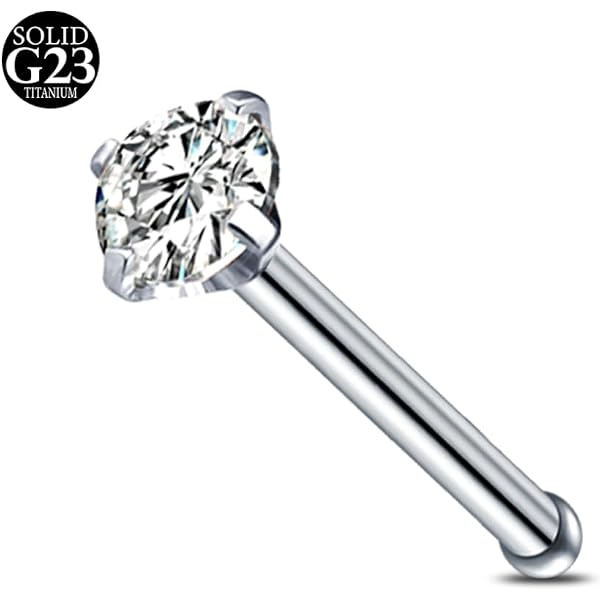 Briana Williams 6 Pezzi Colore Misto Acciaio Chirurgico 316L Anelli Perni Naso Sagomato A Forma Di L 22G 20G 18G Con 2mm CZ Piercing Gioielli - 12