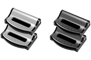 LONSVTTU 4 Pezzi Clip per Cinture di Sicurezza Auto Clip per Cintura di Sicurezza Regolatore per Cintura Universale Clip Ferma Cintura di Sicurezza per Auto Clip per Cintura (Nero,d'argento)