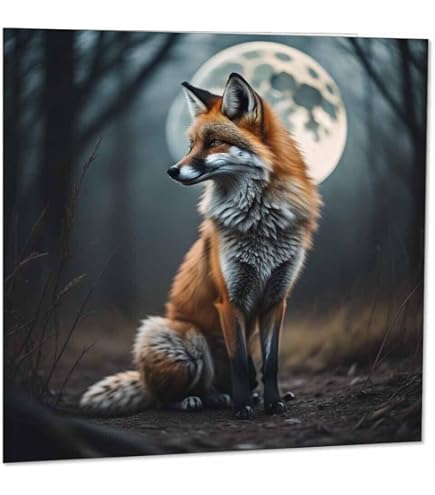 Fox biglietto d' auguri – Woodland, interno bianco