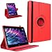 Produktbild UC-Express Medion Lifetab Tablet Schutzhülle Tablettasche mit Standfunktion 360° drehbar hochwertige Verarbeitung viele Motive Universal Tablethülle Case passen für E6912, Farben:Rot