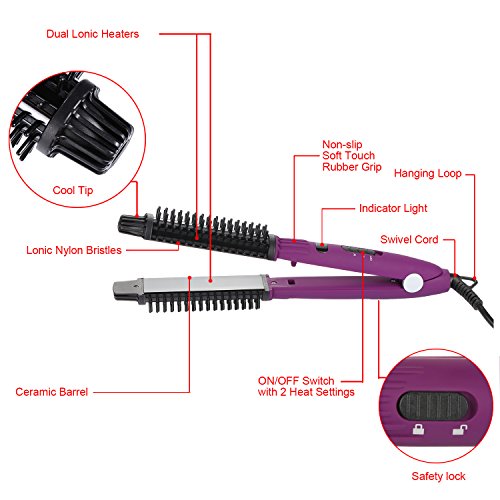 Nexgadget Multi Haarstyler 3in1 Lockenstab,Haarglätt,Glättereisen, Lockenbürste,mit hochwertiger Keramikbeschichtung,Frisierstab,Curler,Bürste,Rundbürste Haarstyling Haarstyler - 7