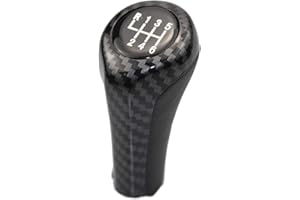 HACREYATU 6 Velocidades Coche Pomo Palanca de Cambios Cubierta de Polvo BMW E36 E46 F30 E60 E61 E28 E34 E39 E63 E64 E81 E82 F20 E90 E91 E92 E93 E30 E23 E32 E38 E83 F25 E53 E85 E86 Z5 Z8 E52 (Fibra de carbon)