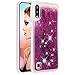 Produktbild Dclbo Hülle für Samsung Galaxy A10 / M10, Handyhülle Transparent Flüssig Glitzer Bling Case Schutzhülle Weich Silikon TPU Hülle Durchsichtig Dünn Glänzend Cover für Samsung Galaxy A10 / M10-Lila