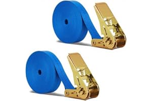 ‎BETTERJONNY BetterJonny Zurrgurt, 2 Stück, 10 m, Ratschengurt mit Klemmschnalle, 1000 kg Befestigungsgurt, Gurtbreite 25 mm, Ratschengurt mit Ratsche für Befestigung Auto, Motorrad (blau)