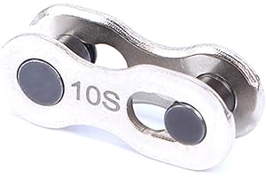 ARVALOLET Cadena de bicicleta con bloqueo de cadena de bicicleta, conector para 8s / 9/10/11/24 velocidades de botón rápido, cadena de articulación, cadena de eslabones de acero plateado reutilizable