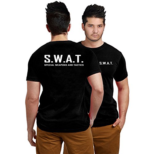 Adult Men/Boys SWAT Printed Vest,T-Shirt Hat Halloween Fancy Dress Party