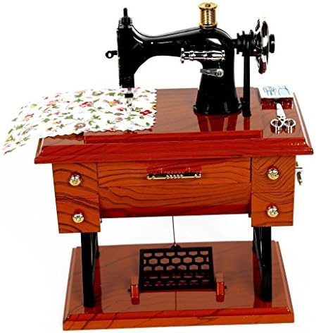 Yiuswoy Mini Medium Vintage Sewing Machine Music Box Table Desk Decoration For Gift