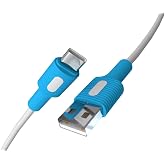 REMORAX Coral USB A-C Hızlı Şarj Kablosu (Beyaz + Beyaz/Mavi U&ccedil;) (150 CM)