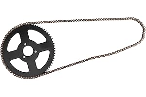 144 Chain Sprocket Kit, KIMISS Rear Sprocket Heat Treatment Universal for Electric Mini Moto Pocket Bike ATV Quad Accessory 25H Chain Tooth Rear Sprocket, 2 Stroke Shaft