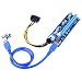 Produktbild Longruner 6-Pin PCI-E 16x to 1x GPU Riser Adapter 60cm USB 3.0 Riser Cable Flex Flexible Extension Cable & MOLEX to SATA Power Cable,Powered Riser Adapter Card LK81-1