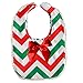 Pinkyee Baby Chevron Bib Christmas Red And Green