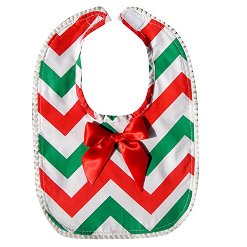 Pinkyee Baby Chevron Bib Christmas Red And Green