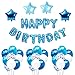 Produktbild Yoart Geburtstag Dekorationen blau für Jungen und Mädchen mit Happy Birthday Letters Banner Sterne Folienballons Konfetti Latex Ballons Party Decor