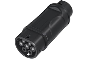 MCEVKELN Adaptador de Carga EV Tipo 1 (SAE J1772) Macho a Tipo 2 (IEC 62196) Hembra – con Bolsa Transporte, Adaptador Convertidor de Cable de Cargador para Vehículo Eléctrico, IP54