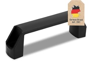 INTIRILIFE Asa de plástico Distancia Entre Agujeros 90 mm Negro - asa de Recambio Universal para maletines, Cajas de Herramientas, cajones, Carcasas, Cajas y Muebles - Robusta, fácil de Montar