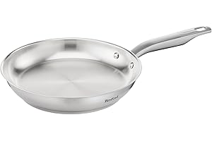 Tefal Virtuoso Poêle 24 cm, Induction, Garantie 10 ans, Acier inoxydable 18/10 non revêtu de qualité premium, Résistante aux rayures, Compatible lave-vaisselle, 100% recyclable E4920425