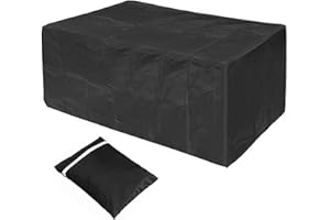 COOSOO Corner Sofa Cover Outdoor Garden Furniture Cover Waterproof Durable 210D Oxford V/L Shaped Sectional Couch Rattan Corner Sofa Table Chair Protection Cover with Storage Bag(Square:155cm/61in)