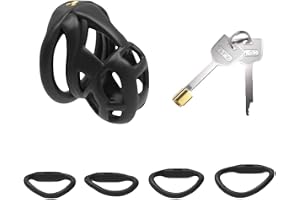 Sex Cage Black Sports Specialiserade Bur TillbehöR, UthåLlighet TräNing TillbehöR, InnehåLler 4 Utbytbara Storlek TillbehöR - Q (XS)