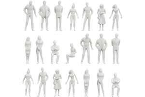 XAVSWRDE 100 PCS Personnage Maquette en Plastique 1:50 Figurines Peintes Durable Modèle Figurines de Personnage Facile à Nettoyer pour Table de Sable Bricolage Décoration Scènes Miniature - Blanc