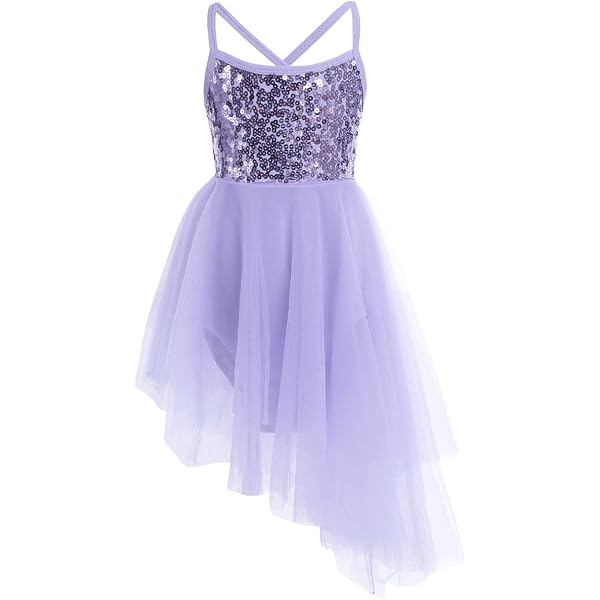 Robe Danse Lyrique Femme - Justaucorps Paillettes Et Jupe Tutu - Costume Scène Patinage Artistique - Taille S à XXL
