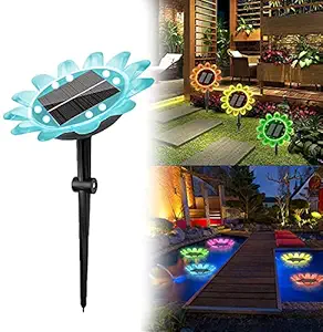 Solar Lights for Home IP68 Waterproof 4 Modes 6 Color Sunflower Solar LED Light for Outdoor Garden Solar Lamps for Home Decoration Solar Light Outdoor Swimming Pool Used