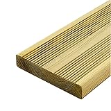 Certificaciones:PEFC Listón de madera estriado para suelo, 27 x 145 x 3000 mm