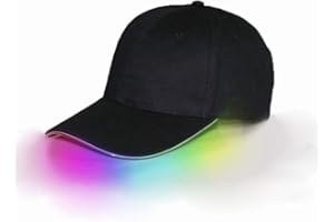 Oyria Unisex Athletic Black Fabric LED Baseball Cap, Adjustable Light Up Hat Sports Travel Party Club Cap with LED Light Brim,Baseball Golf Hip-hop Sports Flash Cap