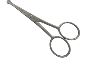 Forbici Barba, Baffi, Peli Naso e Orecchie in con Lame Rette e Custodia in PVC - Tenartis Made in Italy (Acciaio inossidabile)