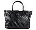 Produktbild Limited Vip Edel Designer Tasche Leder Handbag Vintage Italienische geflochtene gewebte Echtledertasche 2in1 Handtasche Schultertasche Umhängetasche Schwarz