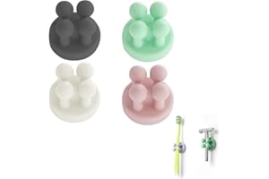 CYBGQP 4 Stück Silikon Zahnbürstenhalter, Zahnbürstenhalter Wand, Toothbrush Holder, Aufsteckbürsten Halter, Rasierhalter Dusche, Rasierer Halterung Dusche, fur Wand Zum Aufhängen Badez