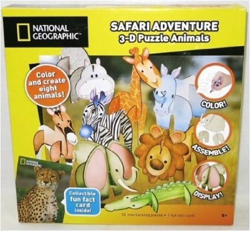 Preisvergleich Produktbild Insgesamt Georraphic Safari 3D Tier- Puzzle
