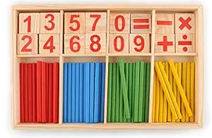 Grizzly Wooden Counting Math Game Mathematics Toys Kids Intelligence Stick Counting