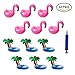 Produktbild Aufblasbare Getränkehalter InnoBase 6 Stück Flamingo und 6 Stück Palme Island Cartoon Aufblasbares Flaschenhalter Badespielzeug Schwimmen Pool Untersetzer für Getränke Bier Fruchtsaf